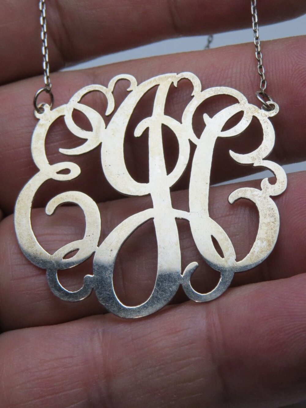 14k Initials E-J-C  Nameplate